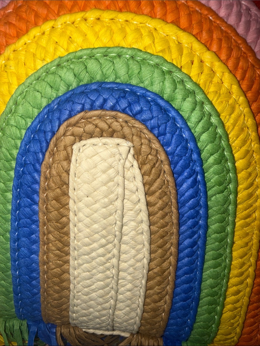 Rainbow Fringe Woven Mini Tote Bag-NWOT!! 🌈⛱️ - Picture 8 of 9